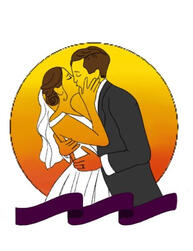 Wedding Invitation Illustration. Full Body Simple, Simple Background with additional characters