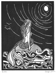 Mermaid Relief Woodblock. $50. Limited quantity